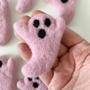 Pink Felted Ghost