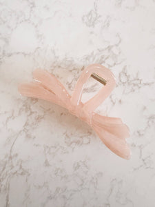 Bow Claw Clip - Blush