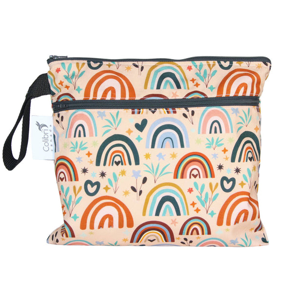 Small Double Duty Wet Bag - Peach Rainbow