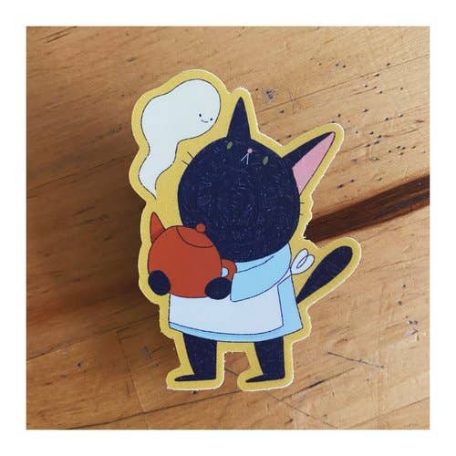 Ghost-Tea Cat Sticker