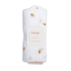 Muslin Cotton Swaddle Blanket - Bees