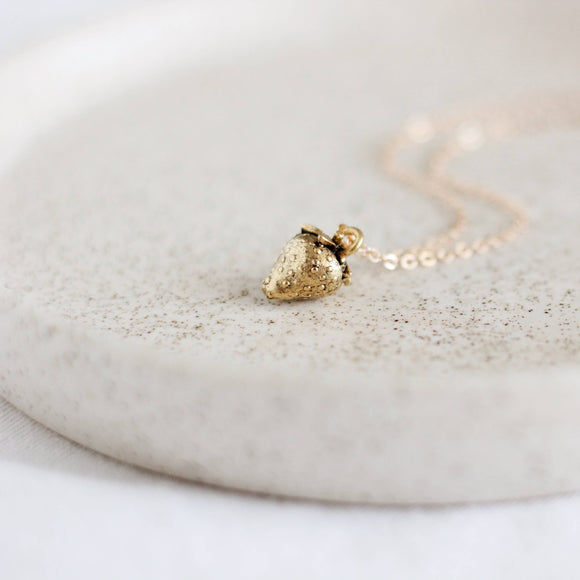 Strawberry Necklace: Yellow Gold