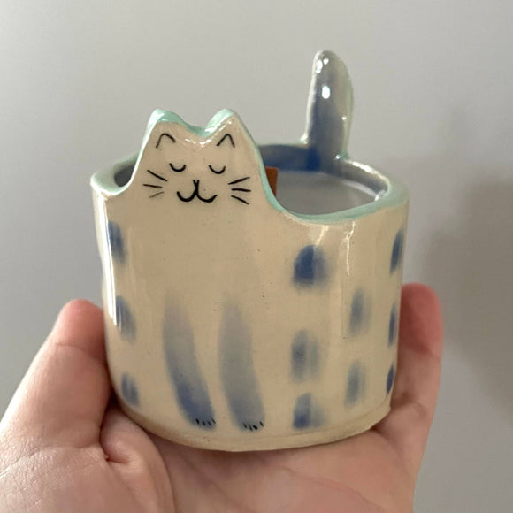 Soy Wax Candle in Reusable Ceramic Cat Container