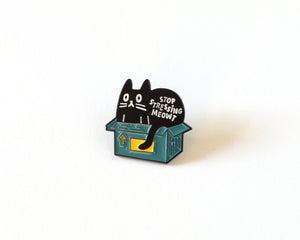 Cat in Box Enamel Pin