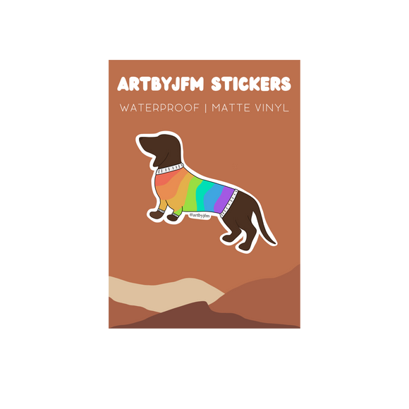 Rainbow Dachshund Sticker