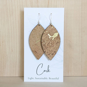 Natural with Gold Ribbons - Large Leaf