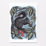 ‘The Prize’ Squirrel Linocut Art Card