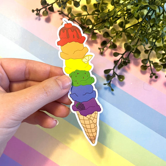 LGBT+ Ice Cream Cone Vinyl Sticker