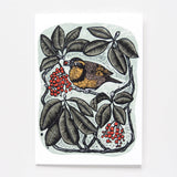 ‘Autumn Joy’ Linocut Art Card