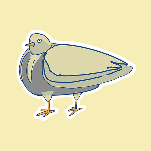 Pea Brain Pigeon Sticker