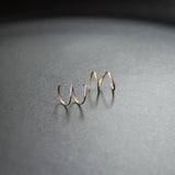 Double Hoops Twist: Gold Filled Pair