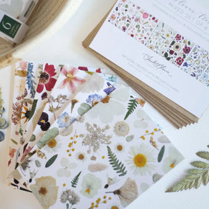 Floral Collage Pressed Flower Notecard Set