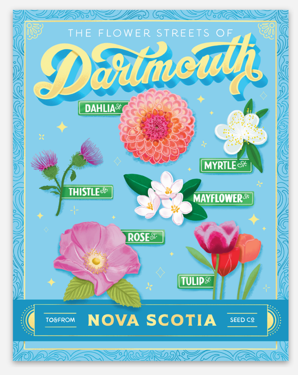 Flower Streets of Dartmouth Fridge Magnet