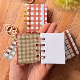 White Floral Mini Book Keychain
