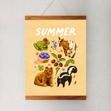 Summer Art Print - Cute Wildlife Animals Wall Art