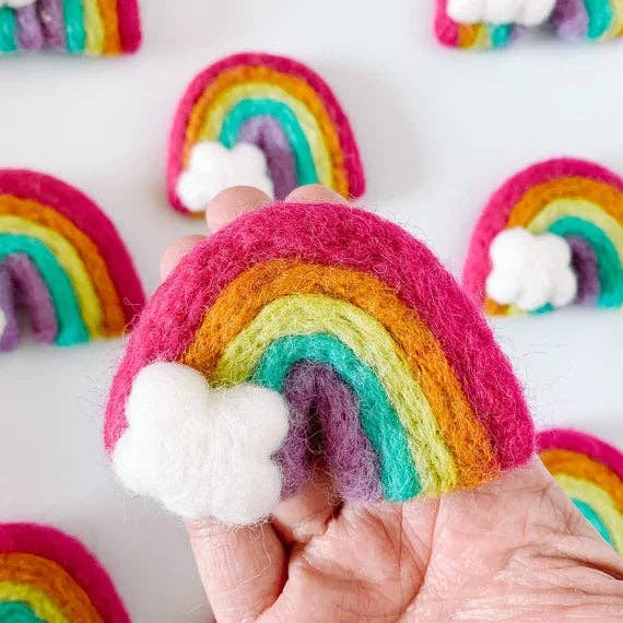 Felted Rainbow Decoration - Tropical Colours