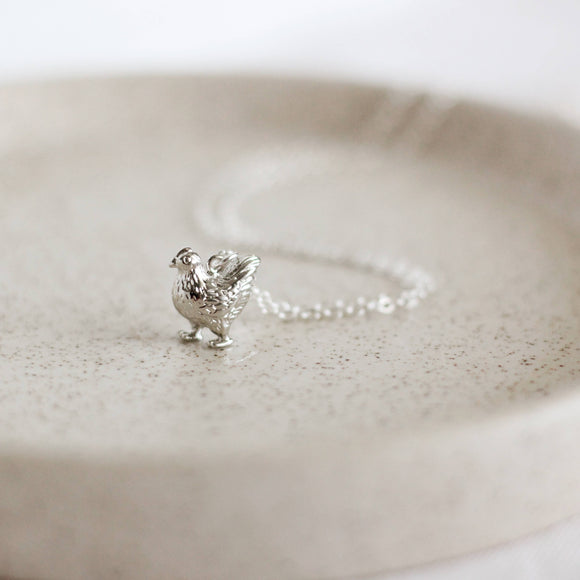Chicken Necklace: Silver