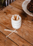 Ceramic Match Pot - White