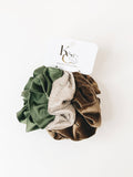 Hair Scrunchie Trio Green - Festive Collection