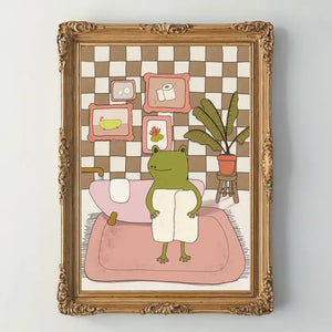 Bathroom Frog Art Print