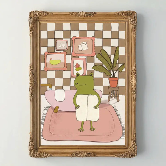 Bathroom Frog Art Print