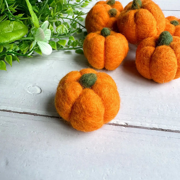 Felted Orange Pumpkin