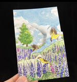 Field of Lupins Tri-Fold Greeting Card