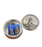 Lighthouse Earrings in Pewter Container