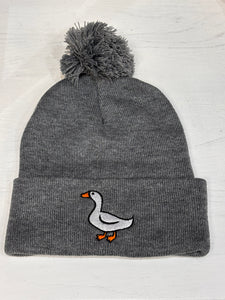 Goose Toque - Heather Grey Pom Pom