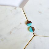 Wood and Resin Stud Earrings - Round