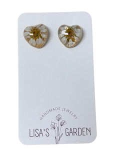 Chamomile Heart Studs