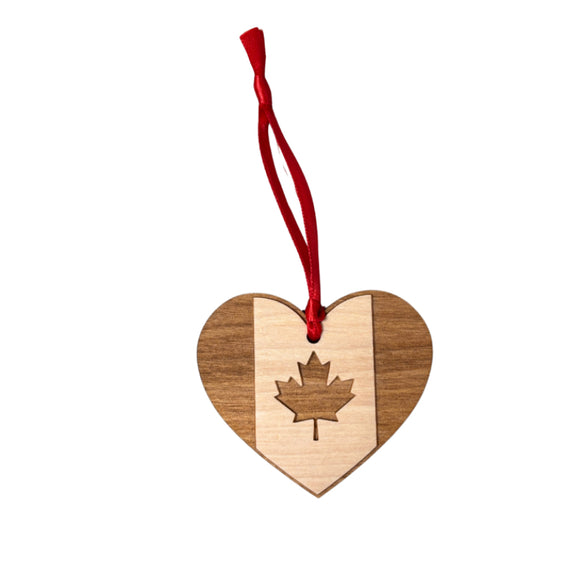 Maple Leaf Heart Ornament