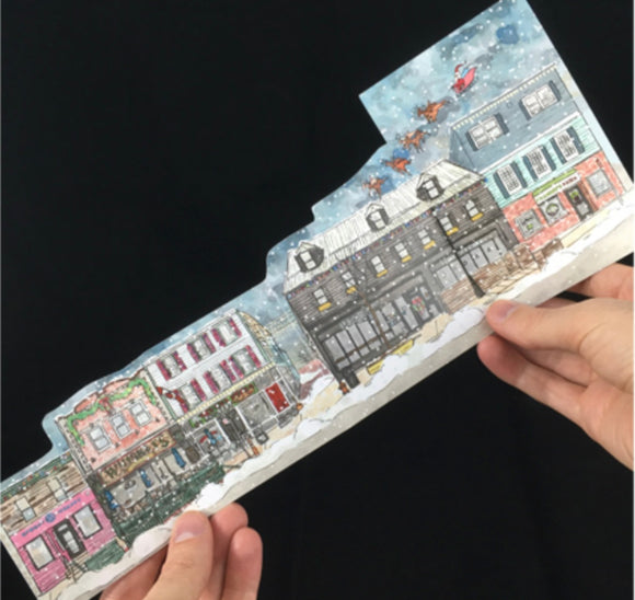 Portland Street (Winter) Tri-fold Greeting Card