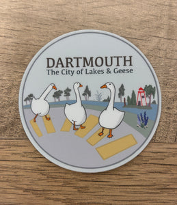 Geese Crossing & Lighthouse Sticker