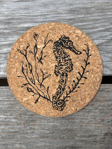 Cork Coaster - Seahorse