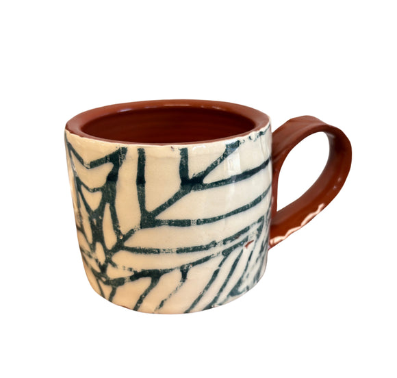 Earthenware Pottery - Blue Leaves
