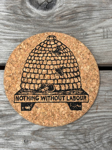 Cork Coaster - Bee Skep