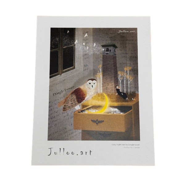 Art Print - Cozy night next to the Dingle Tower