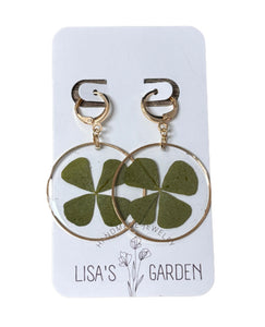 Clover Huggie Hoops