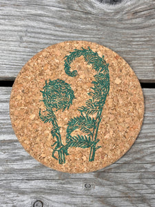 Cork Coaster - Fiddleheads