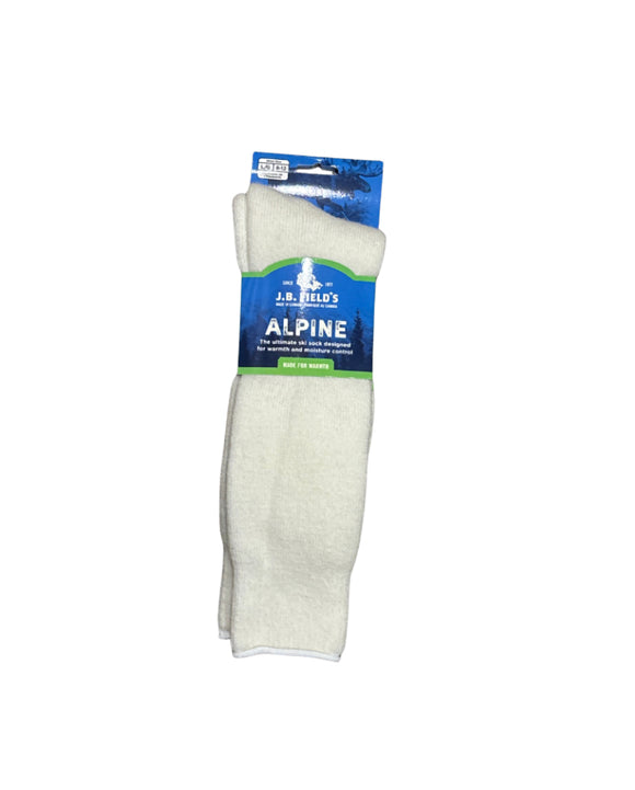 J.B. Fields Alpine Merino Wool Socks - White