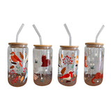 Glass Cup with Straw