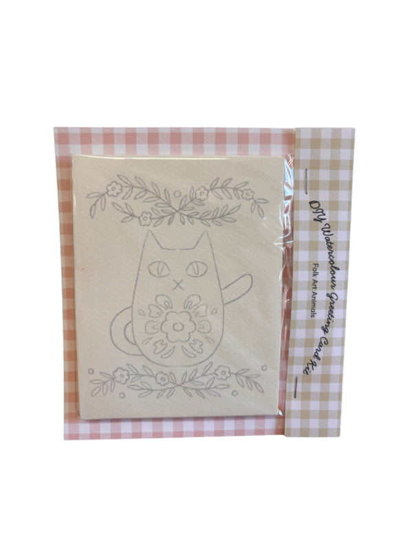 DIY Watercolour Greeting Cards - Folk Art Animals