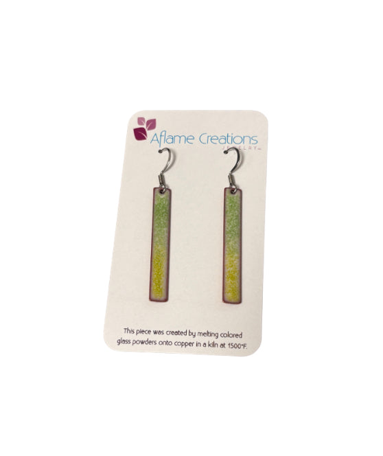 Garden Mist Bar Enamel Earrings