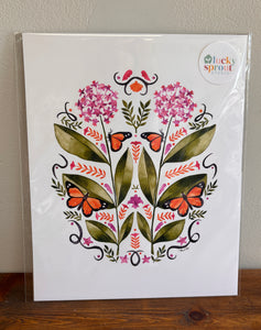 Monarchs & Milkweek Art Print