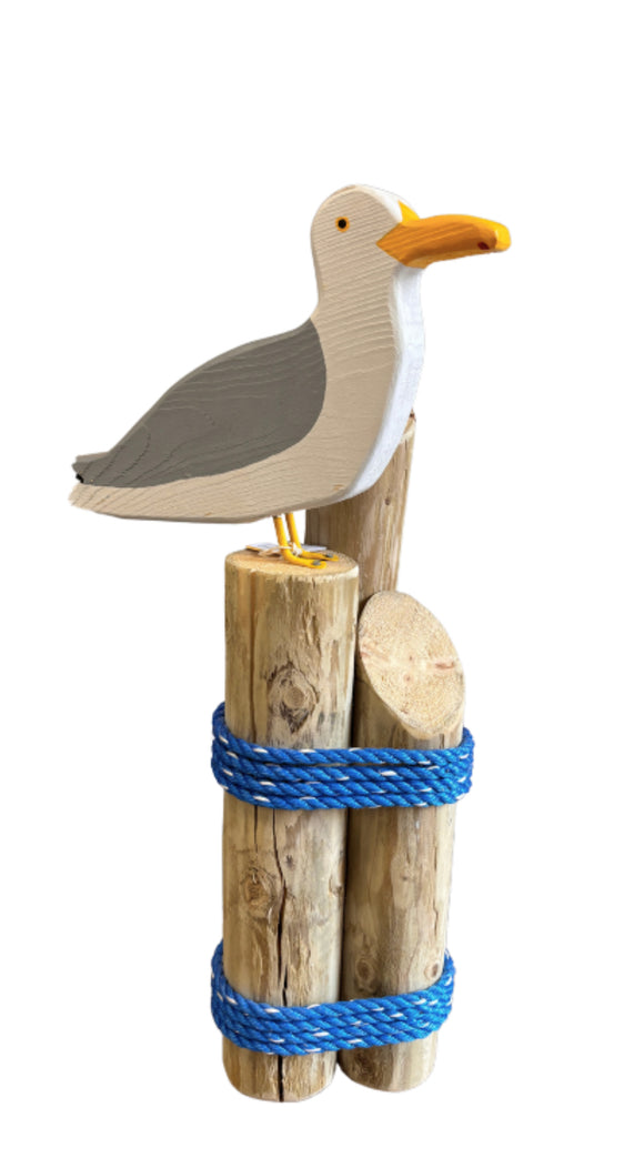 Large Seagull on pilings