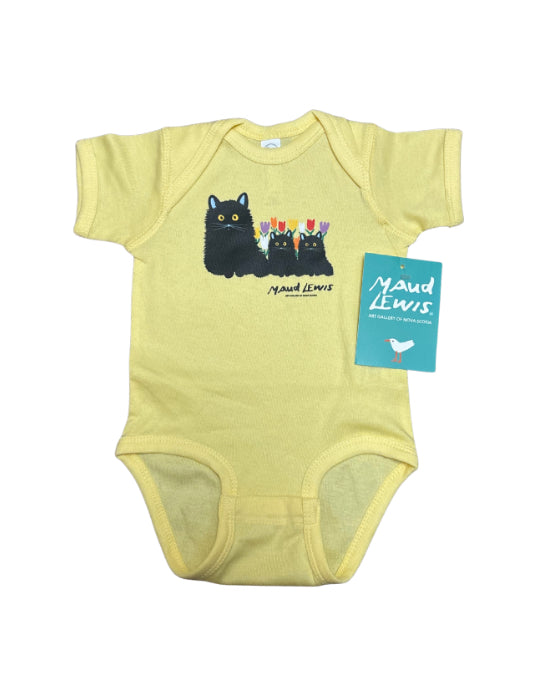 Three Black Cats - Yellow Onesie