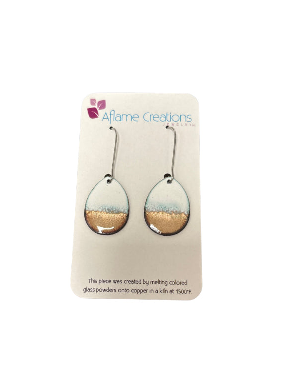 Beach Horizon Teardrop Enamel Earrings