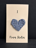 I Love Nova Scotia crocheted pin