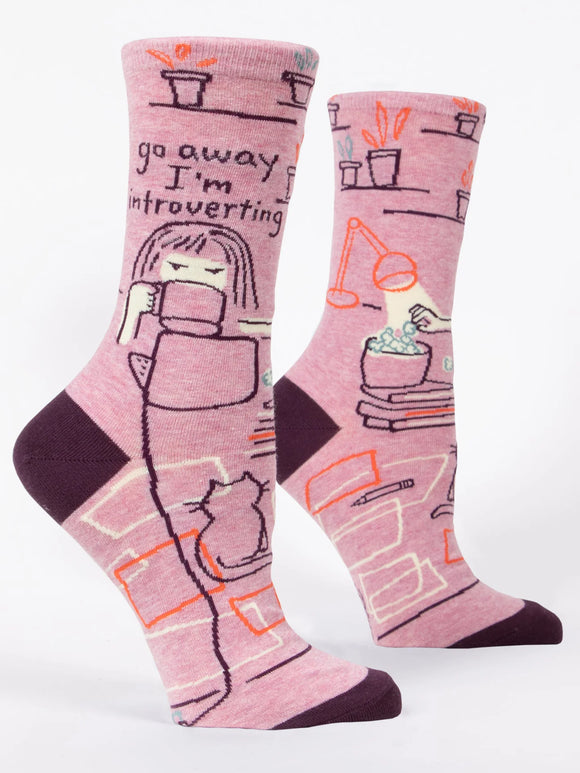 Go Away I'm Introverting Socks - Women's Crew